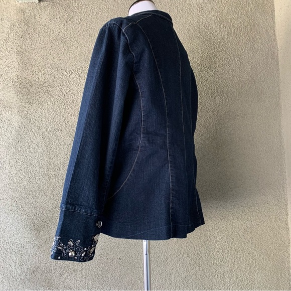 “Loom Loom Jeans” Dark Wash Denim Jean Jacket size 18W - Picture 10 of 12